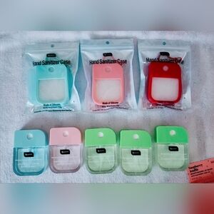 Silicone Hand Sanitizer Case Set - Blue, Pink, Green